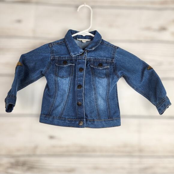 Jessica Simpson Baby Denim Stars Jacket Size 18m Fall Winter - Picture 1 of 9